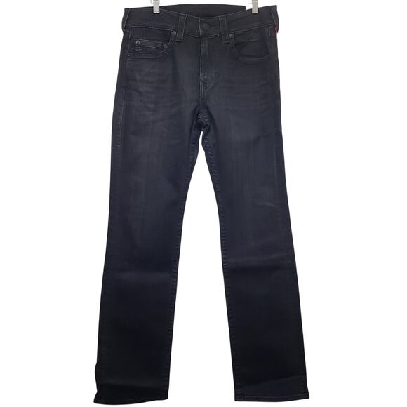 NWT TRUE RELIGION Straight No Flap Jeans Black Men's Size 33 ~ Style 101752